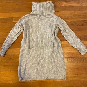 Light gray grey wool blend sweater long top or dress turtleneck M Philosophy
